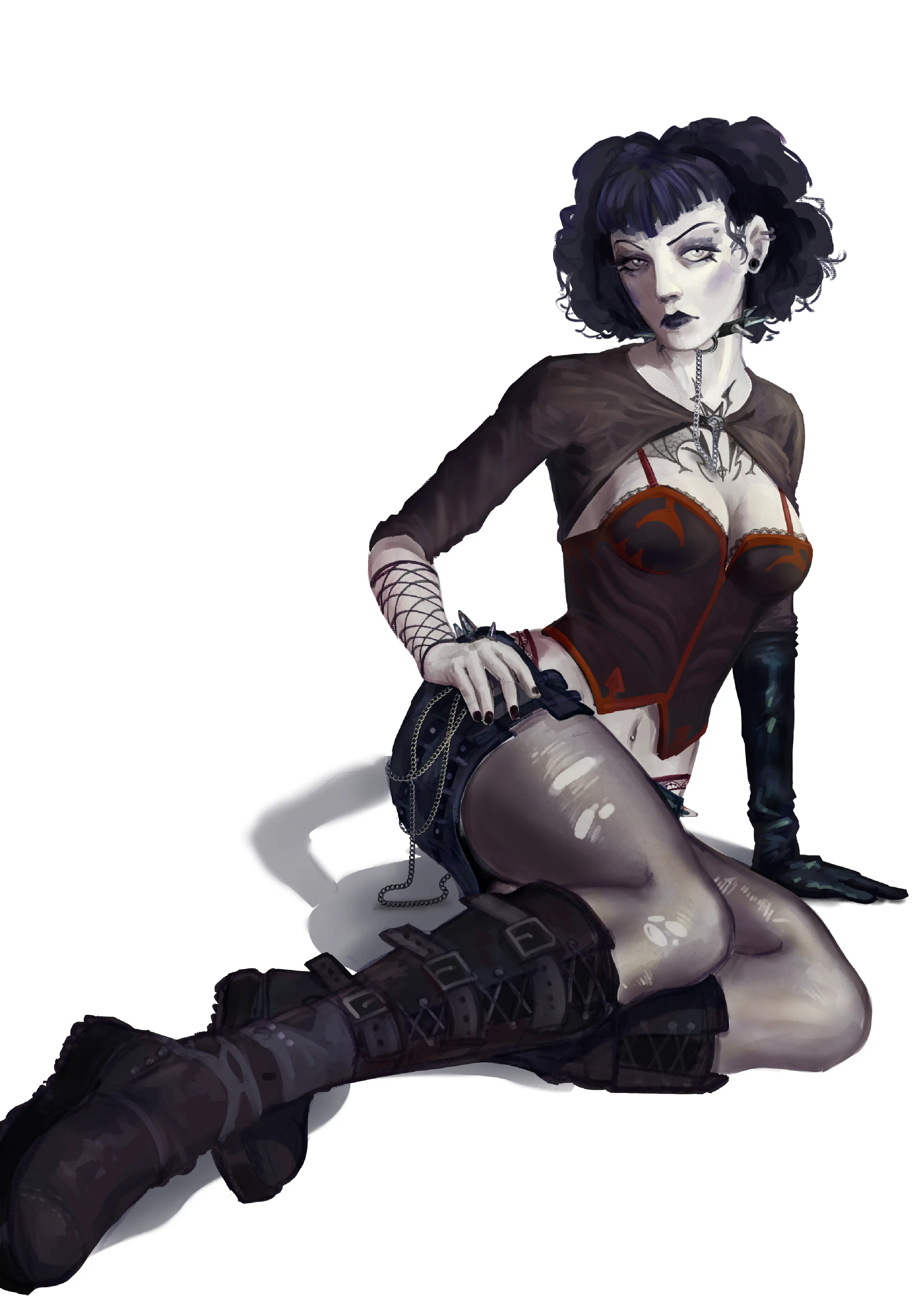 2d digital illustration of an alternative gothic woman